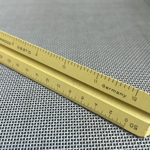 Charvoz Engineer Scale 30-1214 wood triangular Ruler Drafting - Picture 5 of 6